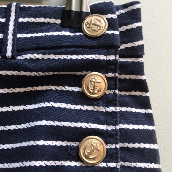 |J.Crew| Blue and White Striped Nautical Shorts - Picture 3 of 3